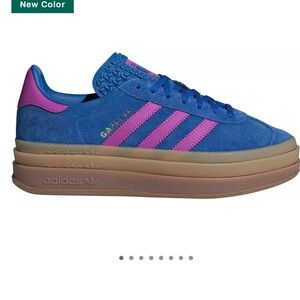 adidas Originals Women's Gazelle Bold Shoes in blue and pink